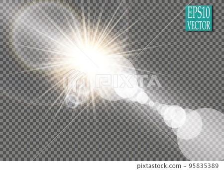 Vector transparent sunlight special lens flare light effect. 95835389
