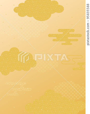 Golden Japanese Pattern Cloud Background Material 95835588