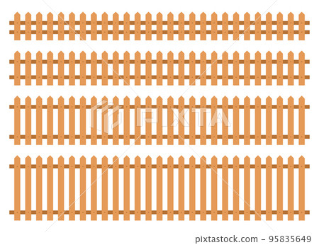 Wooden fence in flat style vector illustration isolated on white 95835649