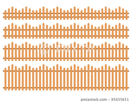 Wooden fence in flat style vector illustration isolated on white Wooden fence in flat style vector illustration isolated on white 95835651
