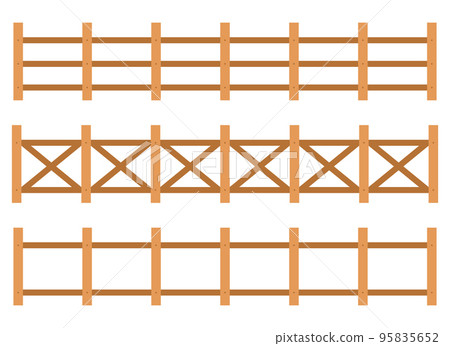 Wooden fence in flat style vector illustration isolated on white Wooden fence in flat style vector illustration isolated on white 95835652
