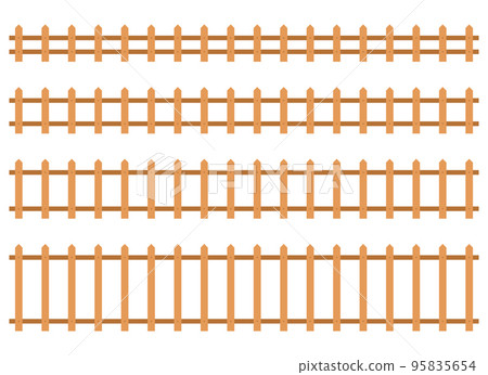 Wooden fence in flat style vector illustration isolated on white Wooden fence in flat style vector illustration isolated on white 95835654
