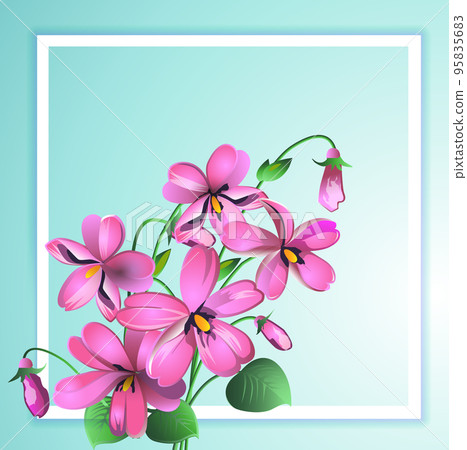 Greeting card Violet Floral background in a white frame. Vector Greeting card Violet Floral background in a white frame. Vector 95835683