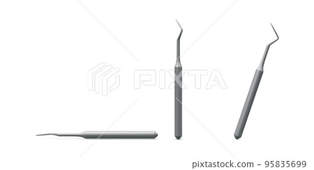Set of realistic dental tools isoleted on white... - Stock Illustration ...
