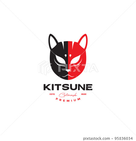 face cat mask kitsune vintage logo design face cat mask kitsune vintage logo design 95836034