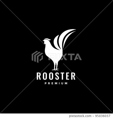 modern minimal white rooster logo design modern minimal white rooster logo design 95836037