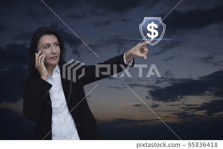 Business money insurance and protection online concept 95836418