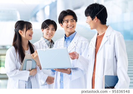 Male, friend, university student, science, research, campus life, student, male and female Male, friend, university student, science, research, campus life, student, male and female 95836548