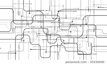Electronic circuit on white background. Electronic circuit on white background. 95836690
