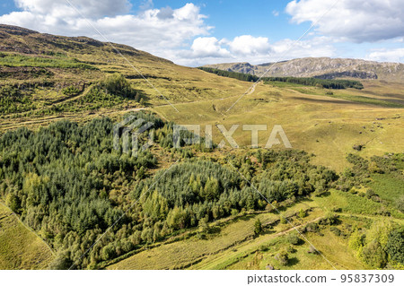 Aerial view of Coaghaniwore The Lake Eske in Donegal, Ireland. Aerial view of Coaghaniwore The Lake Eske in Donegal, Ireland. 95837309