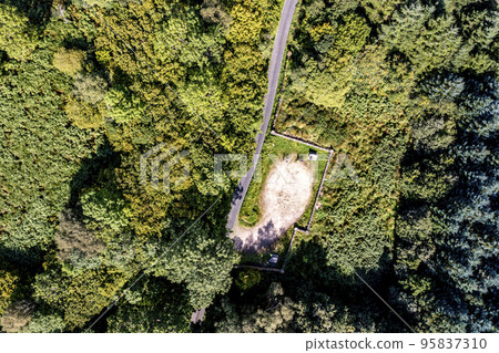 Aerial view of the overgrown Lake Eske view point in Donegal, Ireland. Aerial view of the overgrown Lake Eske view point in Donegal, Ireland. 95837310