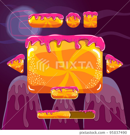 Sweet vector cartoon user interface games with buttons 95837490