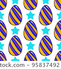Seamless pattern with vector cartoon Easter eggs 95837492
