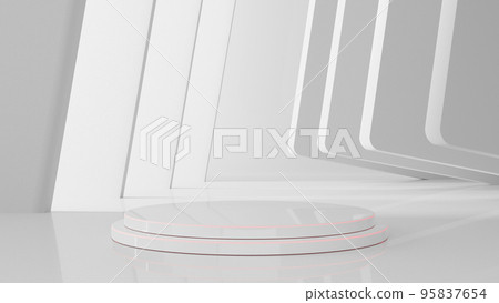 White futuristic minimalistic space. 95837654