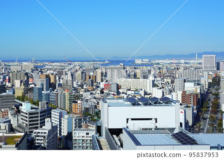 A view of Sakai Port from the observation lobby on the 21st floor of Sakai City Hall 95837953