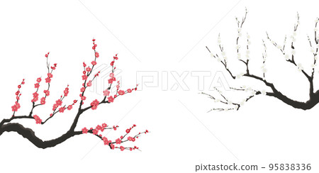 Plum Japanese-style background material 95838336