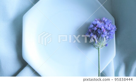 時尚藍色材質，藍色花朵 95838444