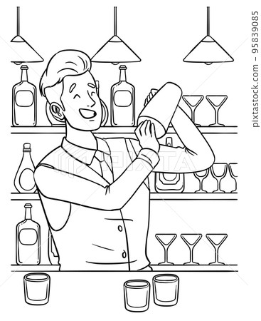 Bartender Coloring Page for Kids Bartender Coloring Page for Kids 95839085