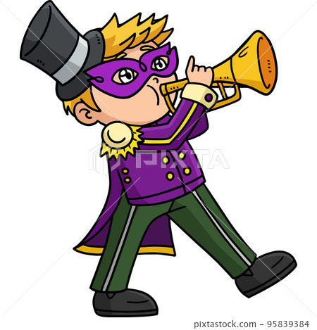 Pojke som spelar Trumpet Tecknad ClipartPojke som spelar Trumpet Tecknad Clipart  