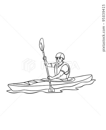 Kayak Isolated Coloring Page for Kids Kayak Isolated Coloring Page for Kids 95839415