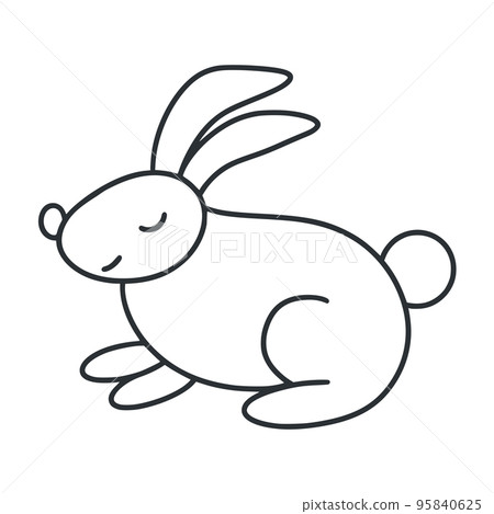 Line drawing rabbit isolated vector illustration Line drawing rabbit isolated vector illustration 95840625