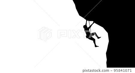 Vector illustration material of disconnection to challenge rock climbing, steep terrain Vector illustration material of disconnection to challenge rock climbing, steep terrain 95841071