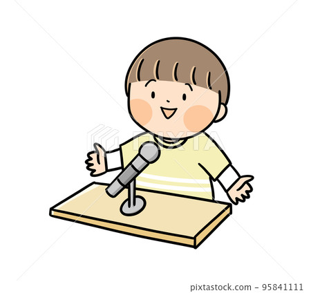 孩子在舞台上演講 95841111