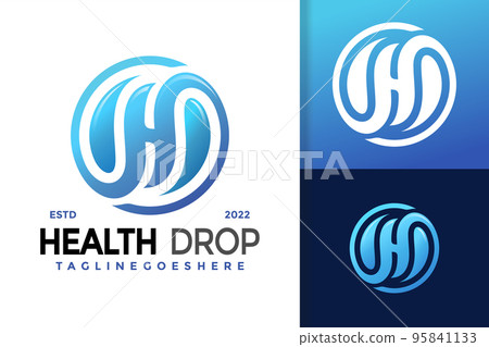 H Letter Health Drop Logo Design, brand identity logos vector, modern logo, Logo Designs Vector Illustration Template 95841133