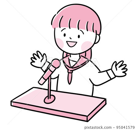 學生在講台上演講 學生在講台上演講 95841579