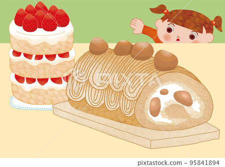 Roll cake shortcake children 95841894