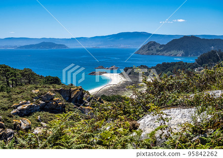 Cies Islands, Illas Cies are a Spanish archipelago located in the Vigo estuary in Spain Cies Islands, Illas Cies are a Spanish archipelago located in the Vigo estuary in Spain 95842262