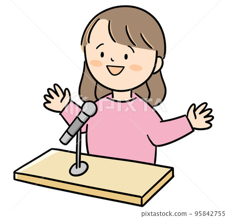 在舞台上演講的女人 95842755