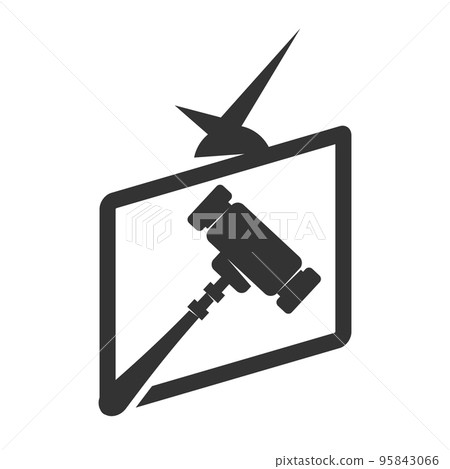 Auction hammer logo Icon Illustration Brand Identity 95843066