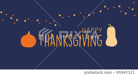 happy thanksgiving typography with autumn leave tendril 95843321