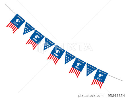 Patriotic american bunting. Hanging flag party decoration 95843854