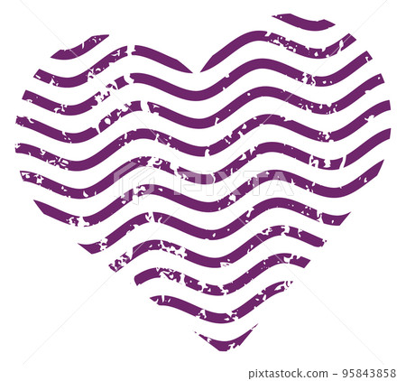 Heart in grunge post stamp style. Romantic card decoration 95843858