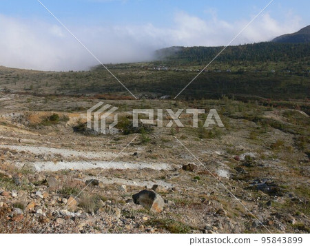Mount Kusatsu-Shirane, Kusatsu-machi, Agatsuma-gun, Gunma Prefecture, a constantly observed volcano, a stratovolcano, Yugama, taken in October 2007 95843899