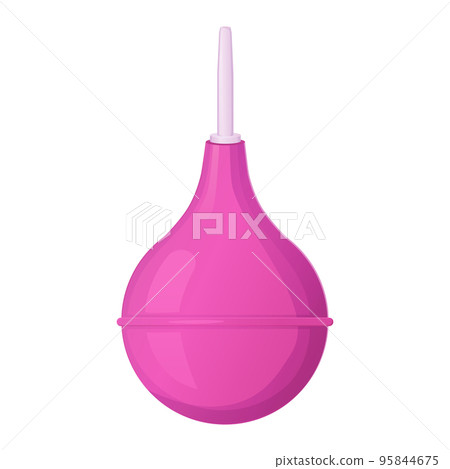 Pink rubber enema or clyster. Medical cleaning body detox tool. Pink rubber enema or clyster. Medical cleaning body detox tool. 95844675