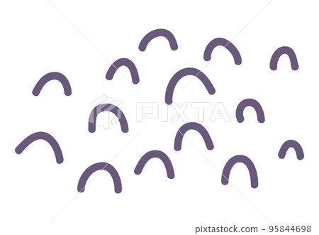 Abstract simple arcs doodle set . Neutral nursery motif vector design 95844698