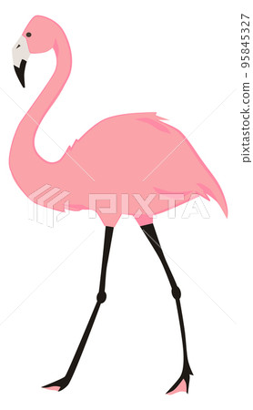 Pink flamingo icon. Romantic cute summer bird 95845327