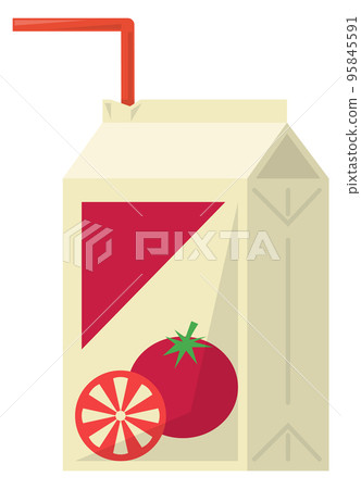 Tomato juice pack. Cartoon fresh healthy drink 95845591