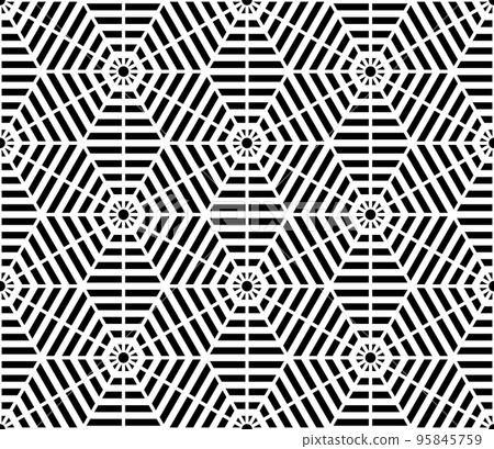 Seamless Geometric Black and White Pattern. Striped Lines Texture. Seamless Geometric Black and White Pattern. Striped Lines Texture. 95845759
