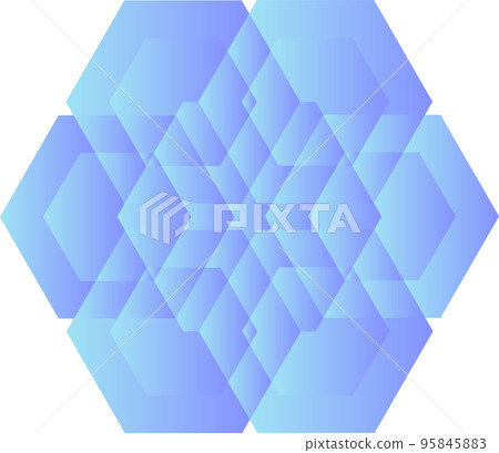 Hexagonal openwork snowflake. Color blue gradient. Vector illustration Hexagonal openwork snowflake. Color blue gradient. Vector illustration 95845883