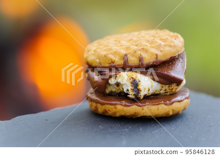 S'mores made from a camp fire S'mores made from a camp fire 95846128