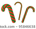 Christmas striped green and red candy canes 95846638