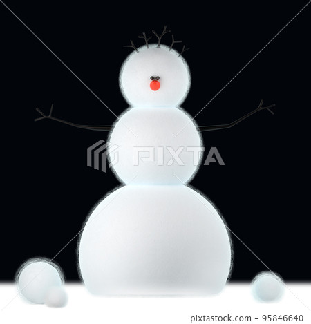 Felt snowman conducts the New Year Night 95846640