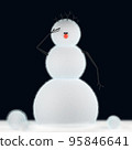 Felt military snowman salutes the New Year 95846641