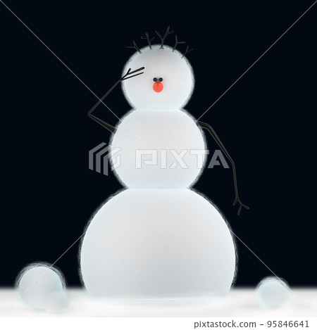 Felt military snowman salutes the New Year 95846641