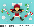 Textile poppet like a snow angel and Christmas 95846642