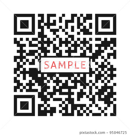 Sample QR code / 2D code with the word SAMPLE - image of cashless payment / link 95846725